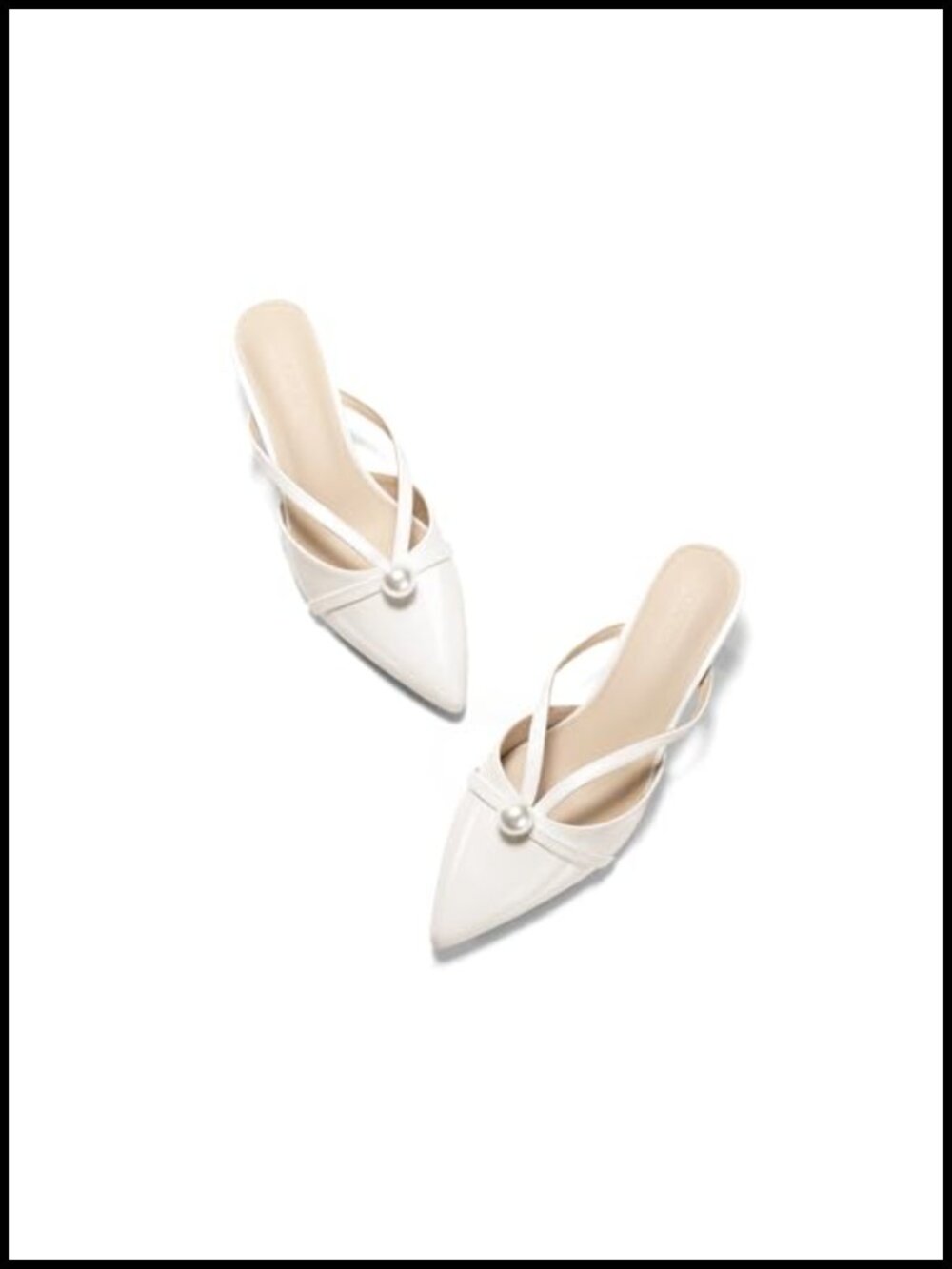 Women's Pearl Embellished Kitten Heel Mules Closed Toe Satin Dress Shoes